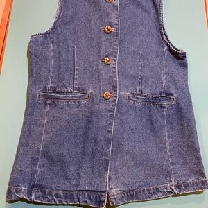 Vigoss Blue Denim Vest with Gold Buttons